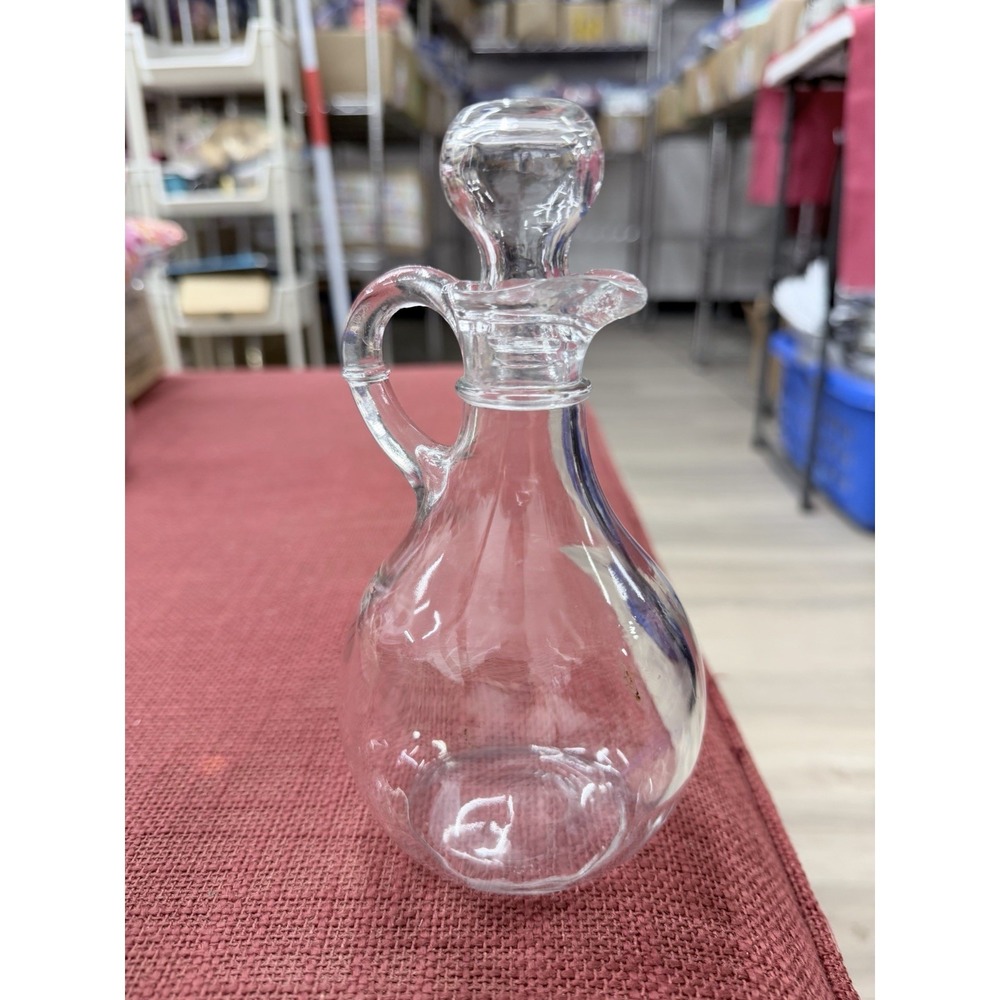 Anchor Hocking Presence Clear Glass Bulbous 10 oz Cruet & Stopper